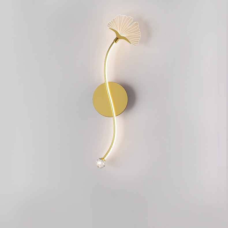 Ginkgo Leaf Iron Aluminium Acrylic LED Wall Sconce Lamp