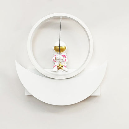 Resin Round Iron Aluminum Shade LED Kids Wall Sconce Lamp