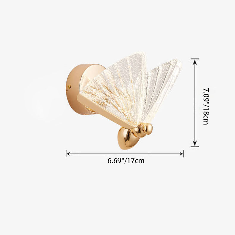 Creative Zinc Alloy Acrylic Butterfly LED Wall Sconce Lamp
