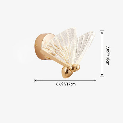 Creative Zinc Alloy Acrylic Butterfly LED Wall Sconce Lamp