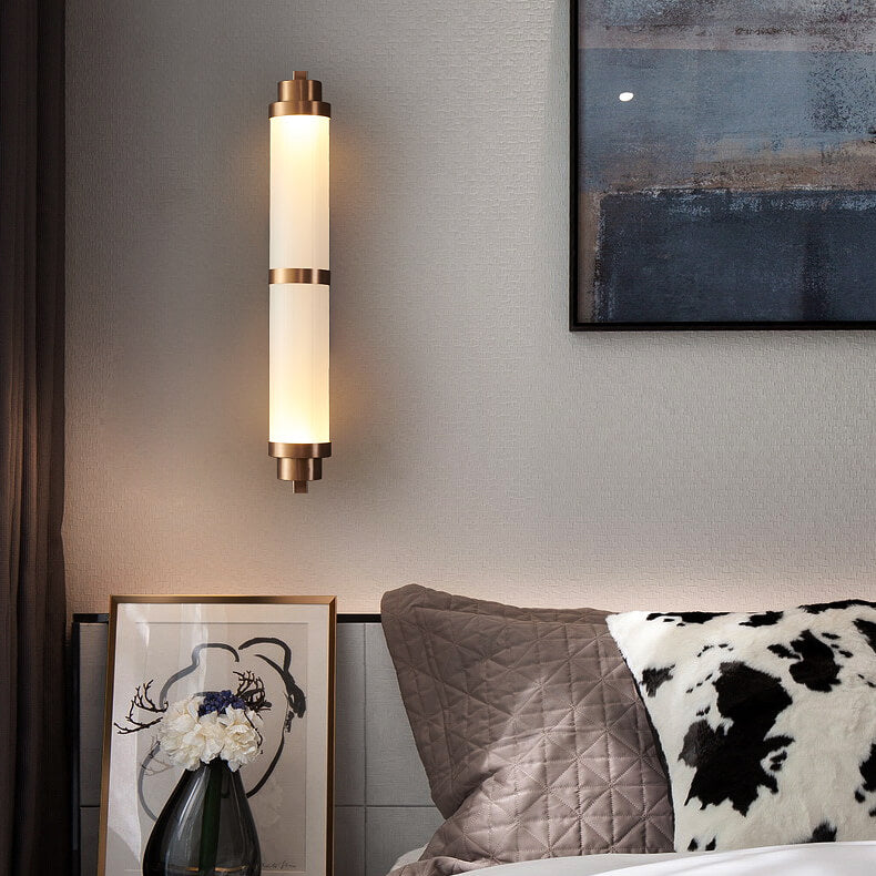 Cylindrical Stainless Steel Rose Gold LED Wall Sconce Lamp