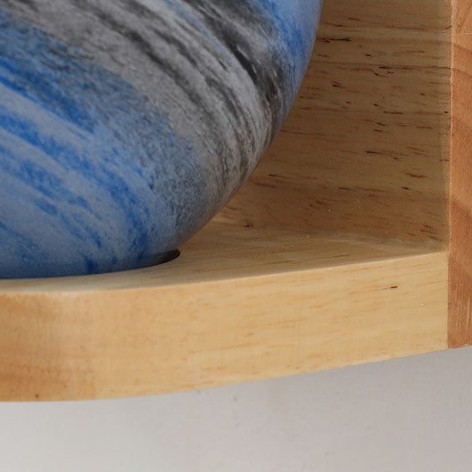 Minimalist Oak Glass Planet 1-Light Wall Sconce Lamp
