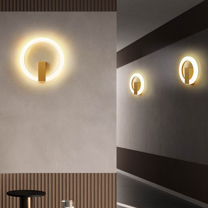 Minimalist Round Iron Aluminum PVC LED Wall Sconce Lamp