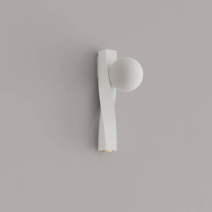 Cream Style Plastic Long Sphere 1-Light Wall Sconce Lamp