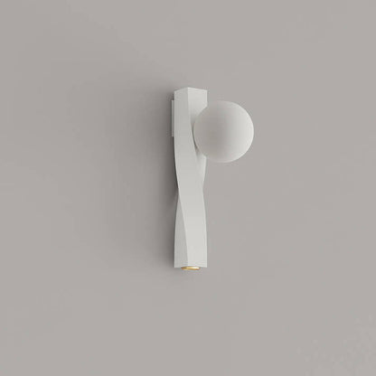 Cream Style Plastic Long Sphere 1-Light Wall Sconce Lamp