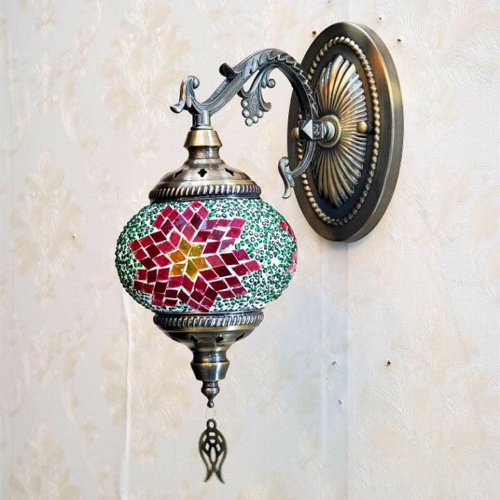 European Exotic Cracked Glass 1-Light Wall Sconce Lamp