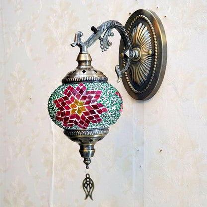 European Exotic Cracked Glass 1-Light Wall Sconce Lamp