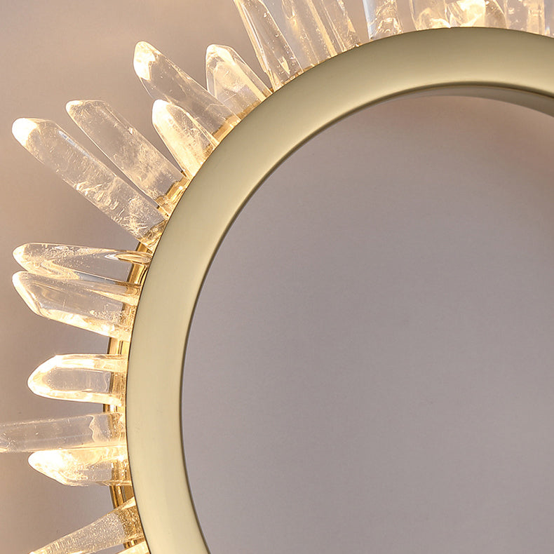 Stainless Crystal Sunflower Design LED Wall Sconce Lamp