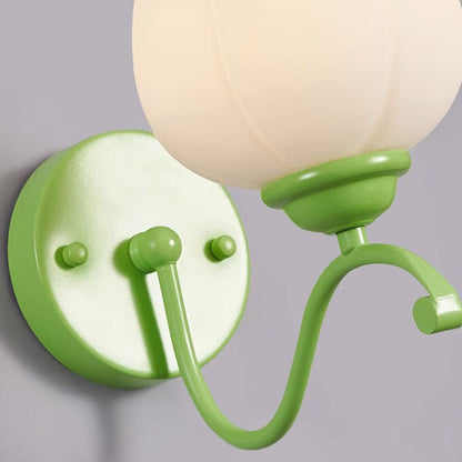 Simplicity Flower Iron Glass 1-Light Wall Sconce Lamp