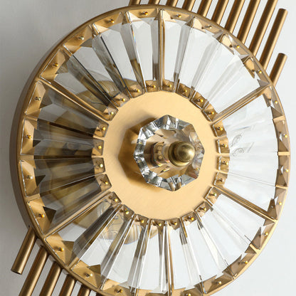 Scandinavian Striped Iron Crystal 3-Light Wall Sconce Lamp