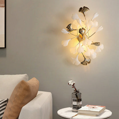 Ginkgo Iron Plastic Porcelain 2/3 Light Wall Sconce Lamp
