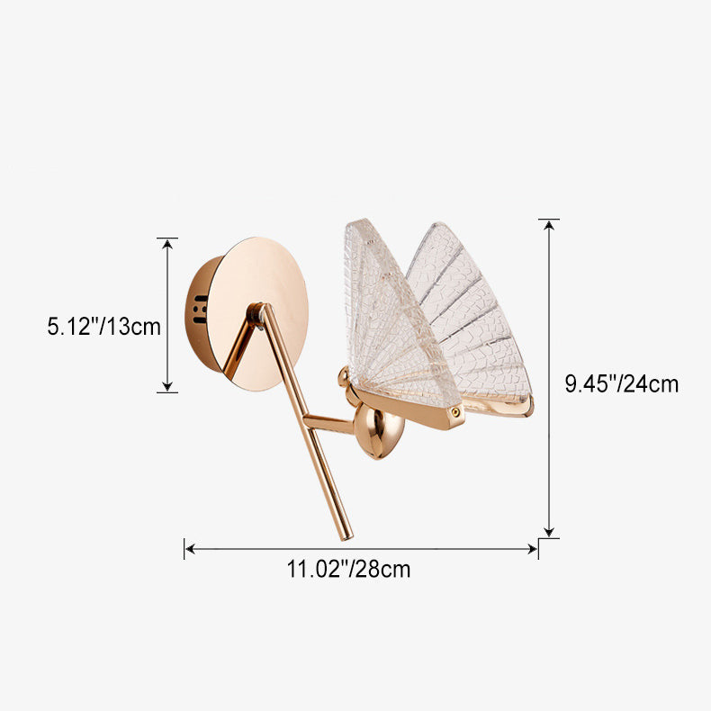 Deco Alloy Butterfly Shape Acrylic LED Wall Sconce Lamp