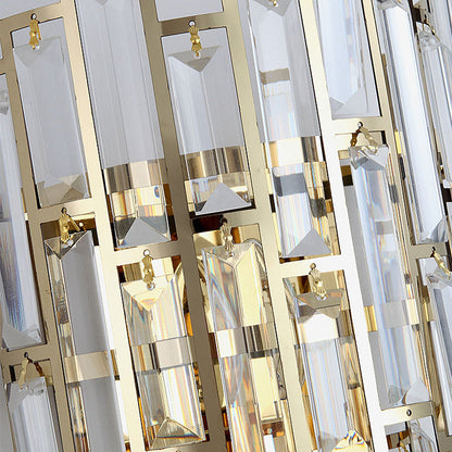 Double Stainless Steel Crystal 3-Light Wall Sconce Lamp