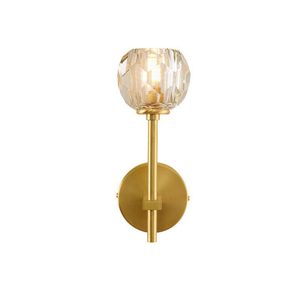 Modern Luxury Bowl Steel Crystal 1/2-Light Wall Sconce Lamp