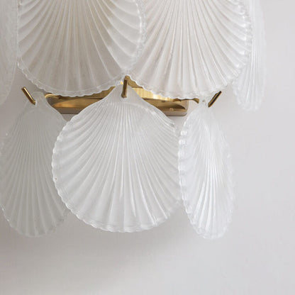 French Hardware Glass Shell 2-Light Wall Sconce Lamp