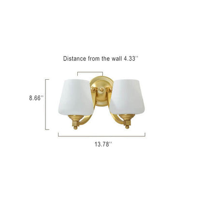 Modern 2-Light Glass Cylindrical Shade Sconce Lamp