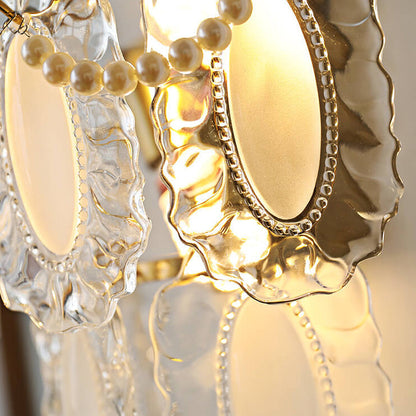 Gold Pearl Water Grain Glass Sheet 2-Light Wall Sconce Lamp