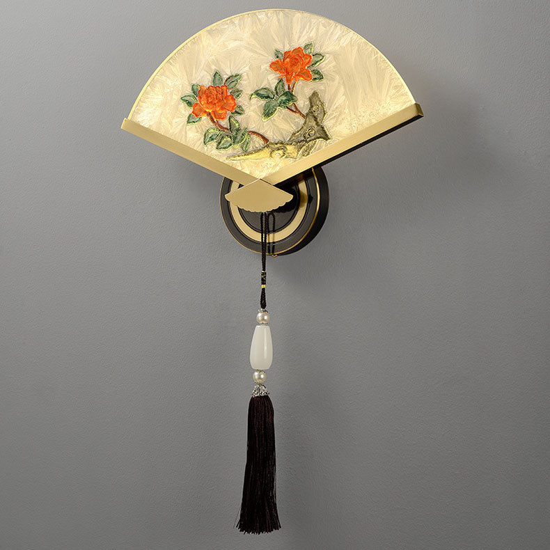 Chinese Copper Magnesium Acrylic LED Wall Sconce Lamp