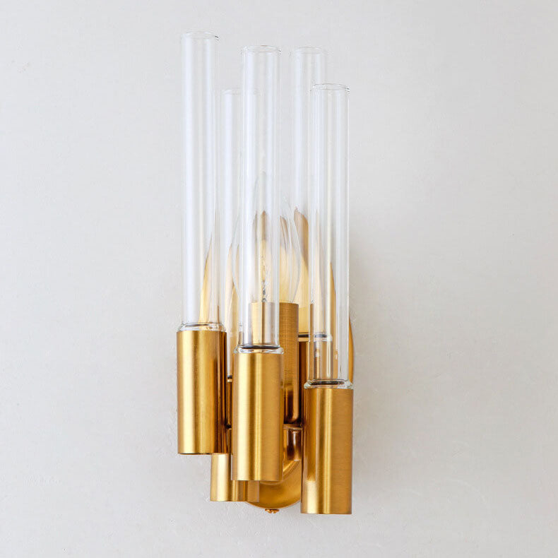 Light Wrought Iron Long Tube 1-Light Wall Sconce Lamp