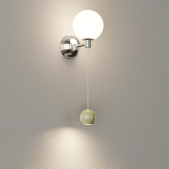 Simplicity Glass Shade Iron Ball LED Wall Sconce Lamp