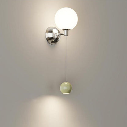 Simplicity Glass Shade Iron Ball LED Wall Sconce Lamp