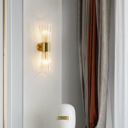 Ribbed Up And Down Luminous 2-Light Wall Sconce Lamp
