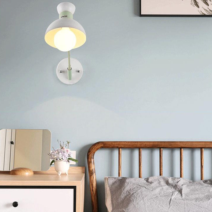 Scandinavian Metal Bowl Round 1-Light Wall Sconce Lamp
