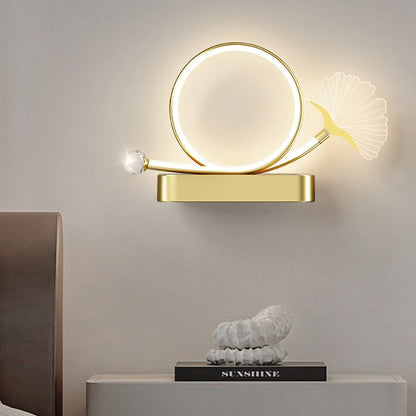 Ginkgo Leaf Iron Aluminium Acrylic LED Wall Sconce Lamp