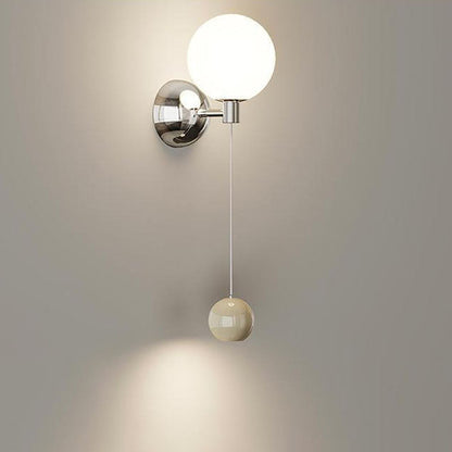 Simplicity Glass Shade Iron Ball LED Wall Sconce Lamp