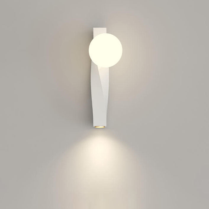 Cream Style Plastic Long Sphere 1-Light Wall Sconce Lamp