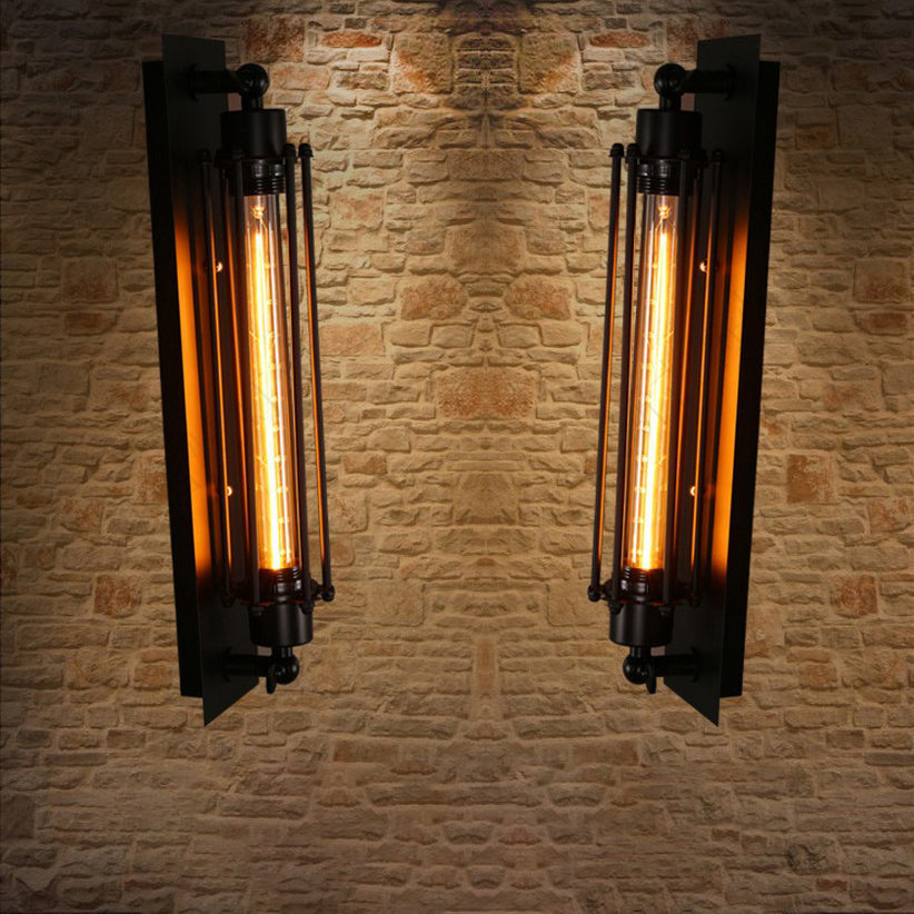 Rectangular Cylinder Iron 1-Light Wall Sconce Lamp