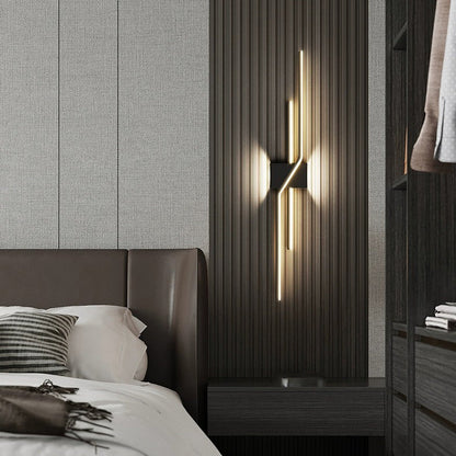 Aluminum Geometric Long Straight Line LED Wall Sconce Lamp
