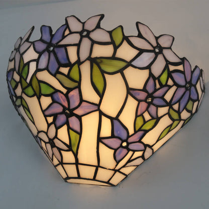 Tiffany Flower Stained Glass Bowl 1-Light Wall Sconce Lamp
