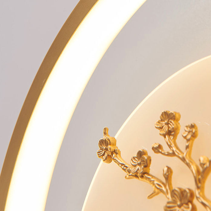 Light Luxury Deer Round Copper Marble LED Wall Sconce Lamp