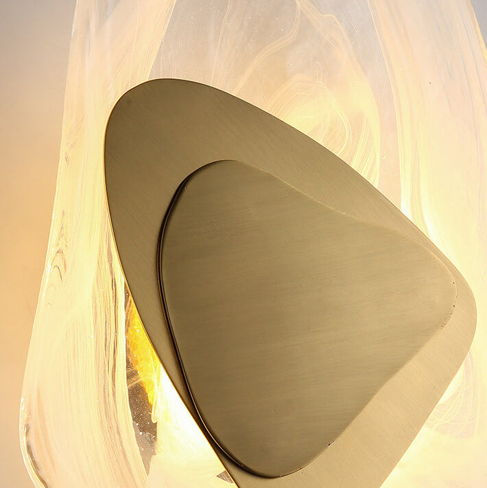 Art Deco Irregular Oval Glass Iron LED Wall Sconce Lamp