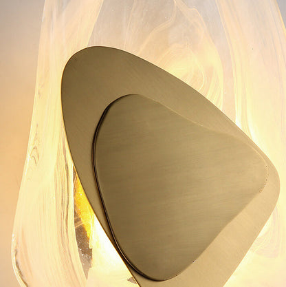 Art Deco Irregular Oval Glass Iron LED Wall Sconce Lamp