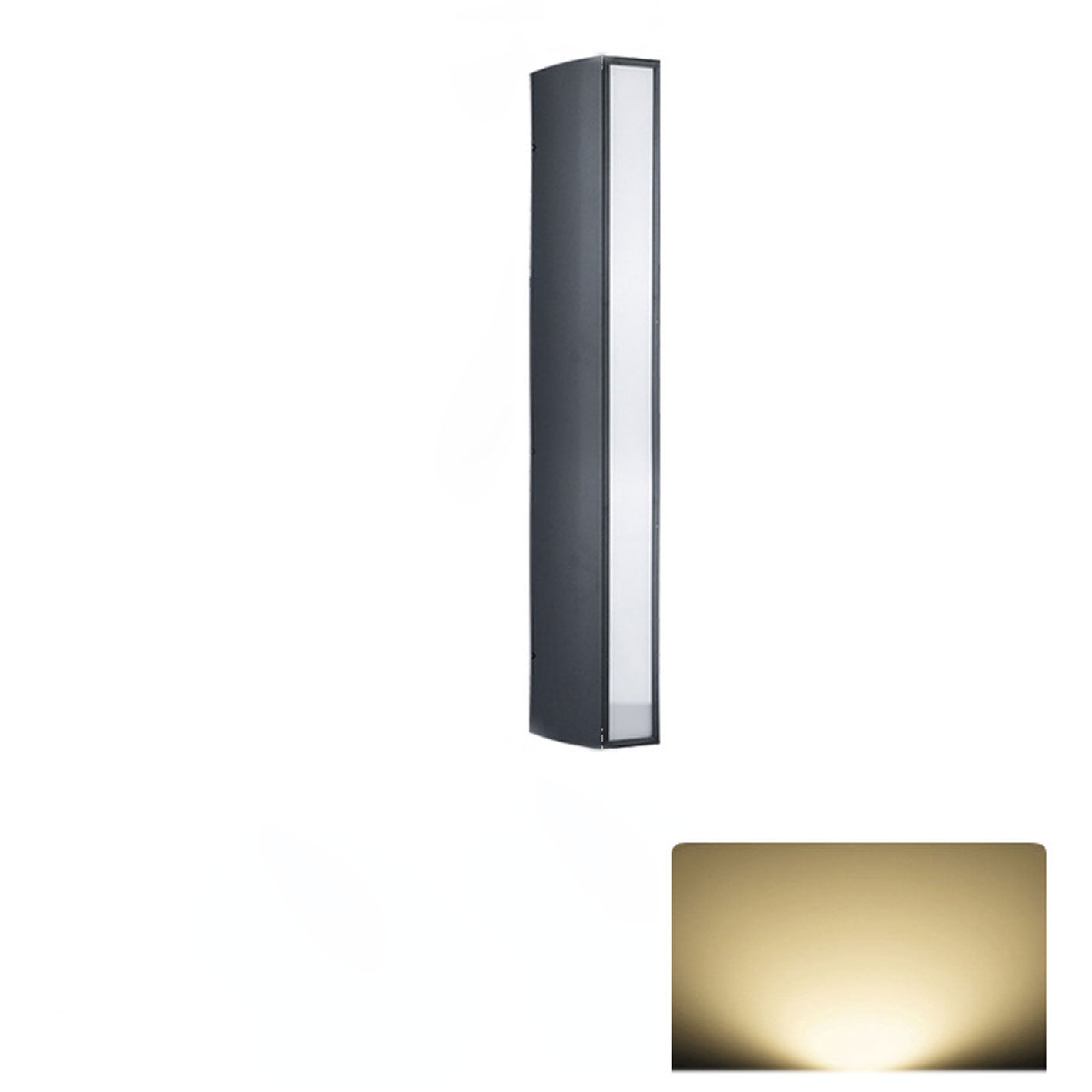 Rectangular and Down Luminous LED Outdoor Wall Sconce Lamp