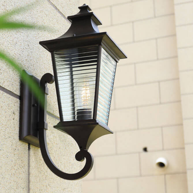 Square Aluminum Outdoor Waterproof 1-Light Wall Sconce Lamp