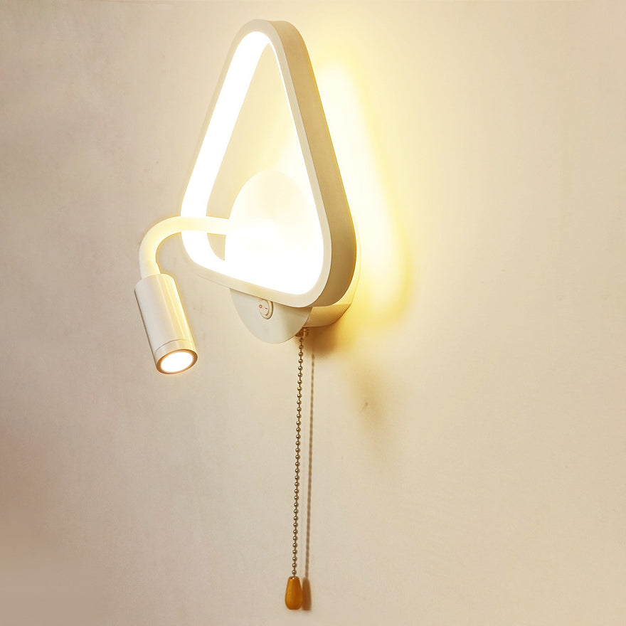 Triangle Iron PC LED Wall Sconce Lamp With Spotlight