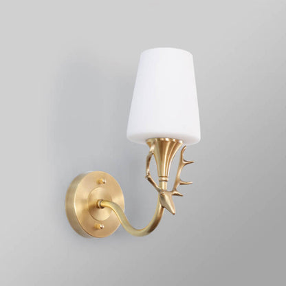 Full Exquisite Deer Head Design 1/2-Light Wall Sconce Lamp