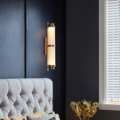 Cylindrical Stainless Steel Rose Gold LED Wall Sconce Lamp