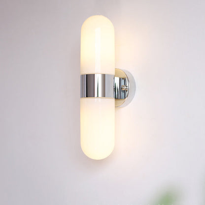 Minimalist Capsule Iron Glass 2-Light Wall Sconce Lamp