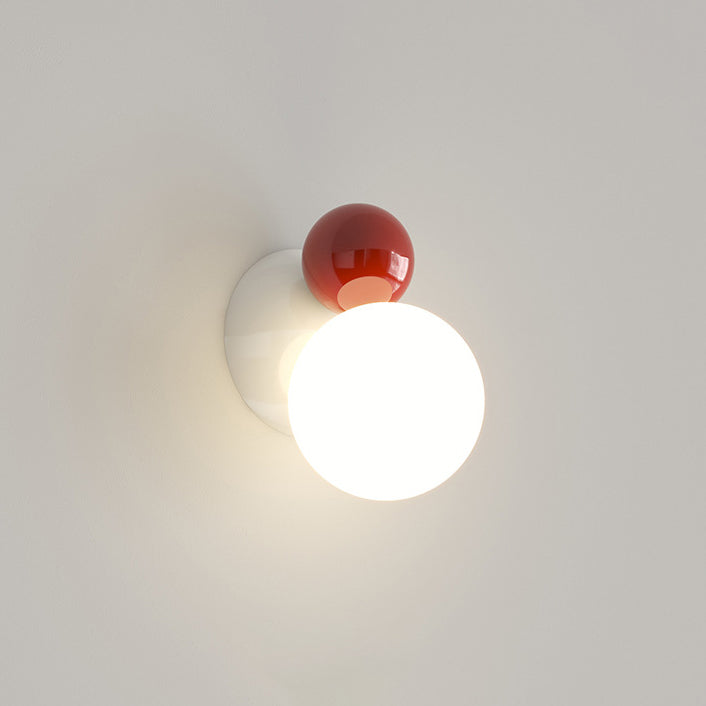 Round Sphere Iron Plastic 1-Light Wall Sconce Lamp