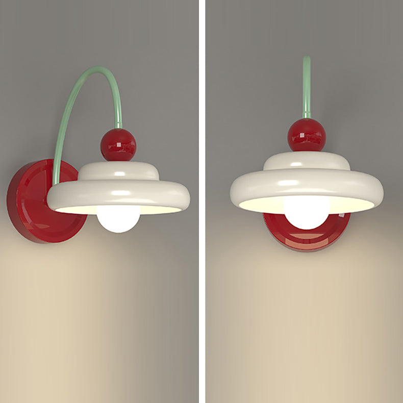 Cone Double Layer Disc Iron Glass 1-Light Wall Sconce Lamp