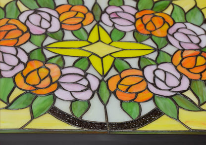 Tiffany Rose Pattern Mural Design LED Wall Sconce Lamp
