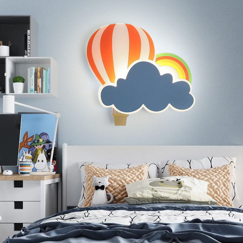 Kids Air Balloon Clouds Iron Acrylic LED Wall Sconce Lamp