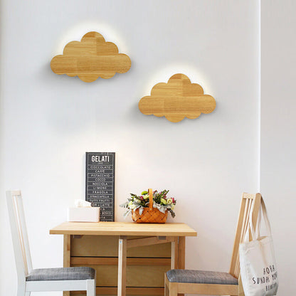 Nordic Minimalist Cloud Wood 1-Light Wall Sconce Lamp