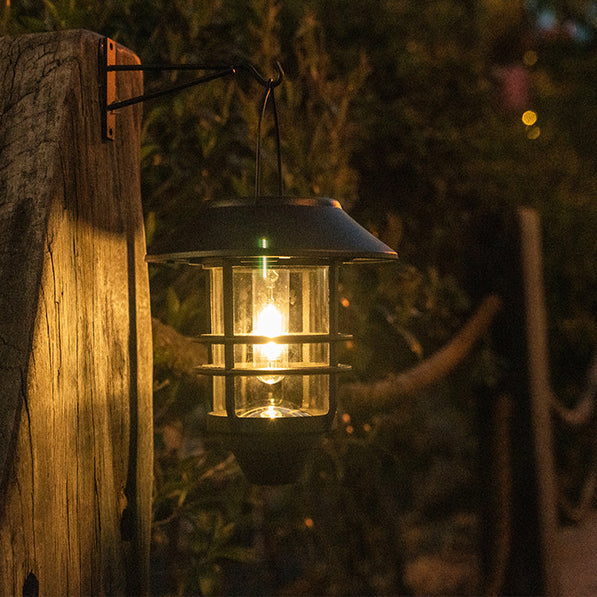 Solar Lantern Cylinder 1-Light Hanging Wall Sconce Lamp