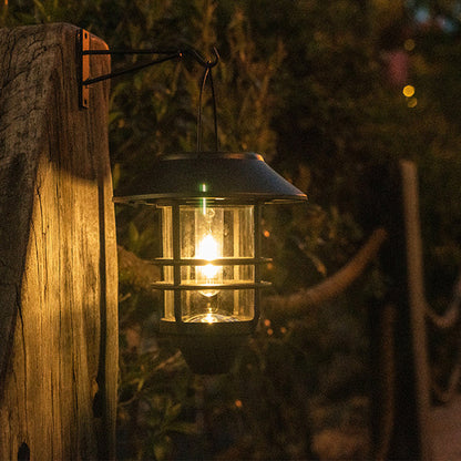 Solar Lantern Cylinder 1-Light Hanging Wall Sconce Lamp
