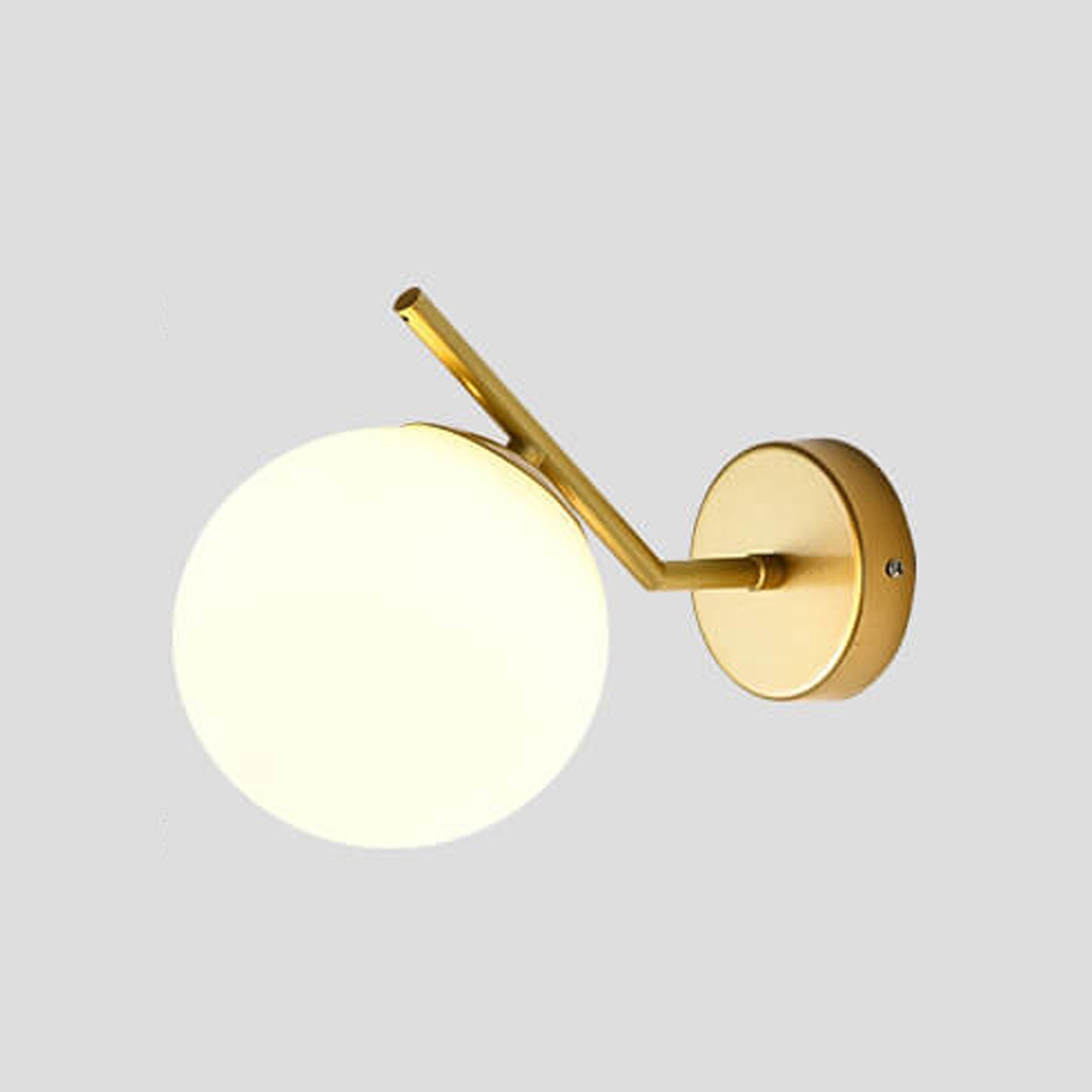 Minimalist Glass Ball Curve Lamp Arm 1-Light Wall Sconce